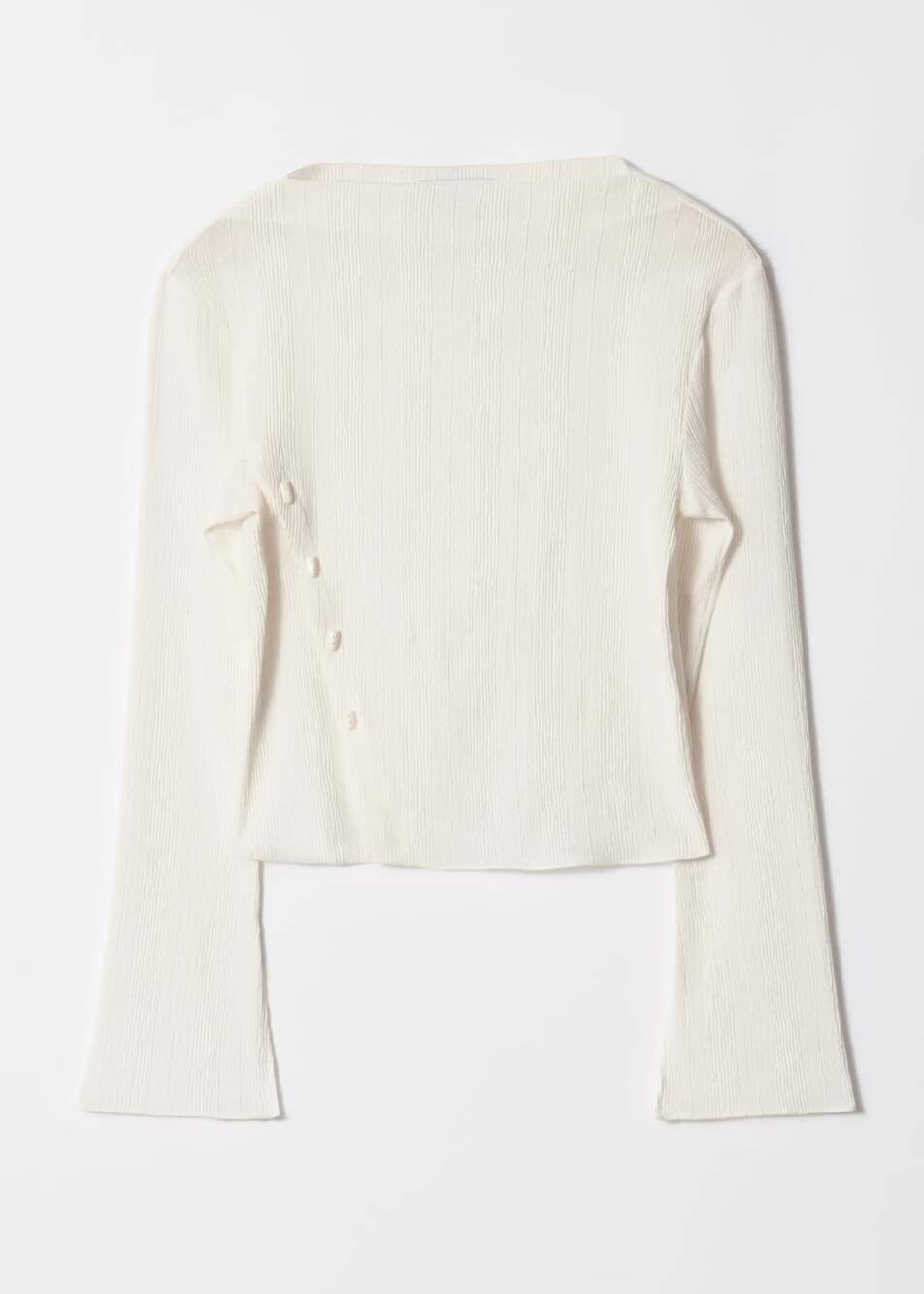 & Other Stories Boat-Neck Flared-Sleeve Top White